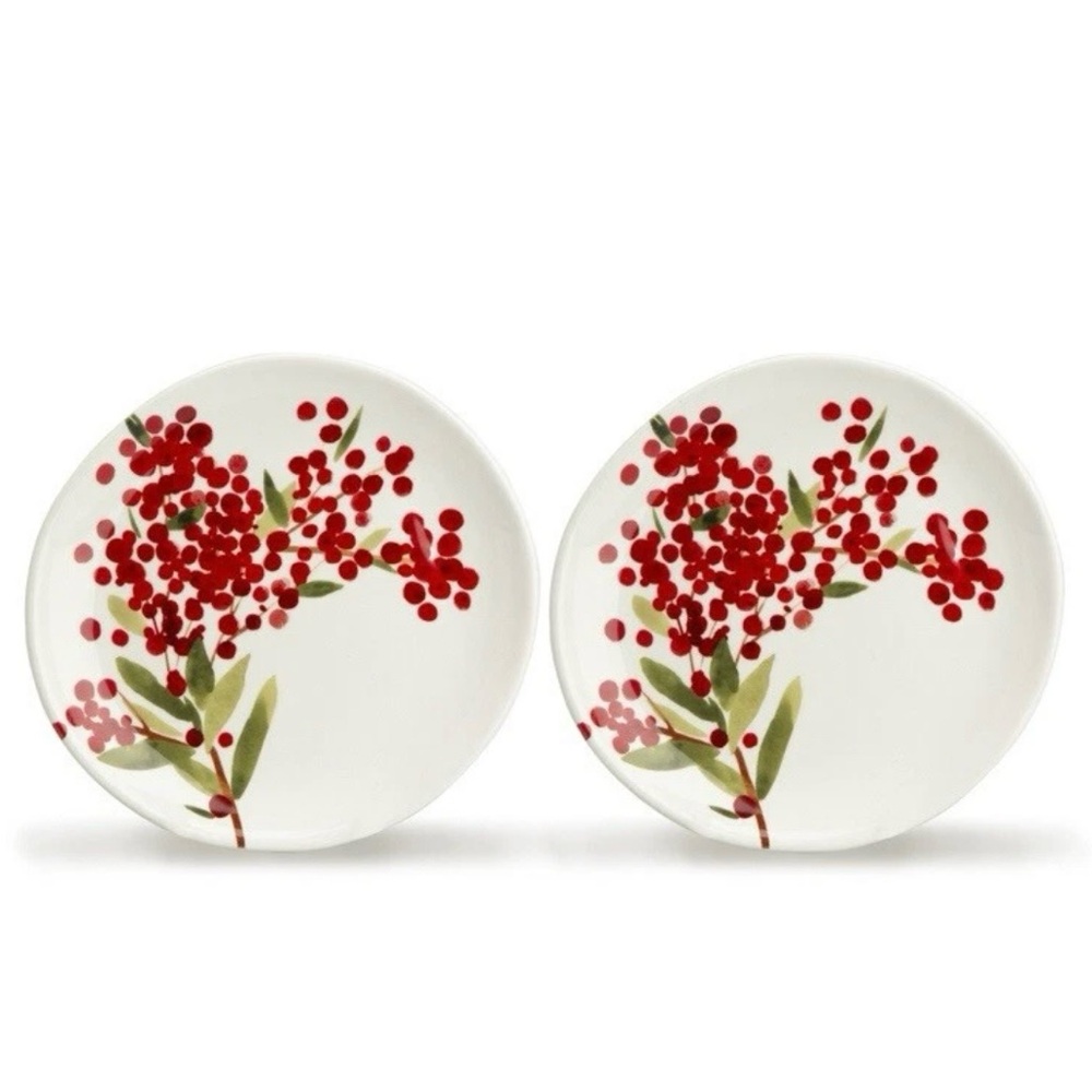 Red Berry Salad Plate - NEW - Set Of 2
